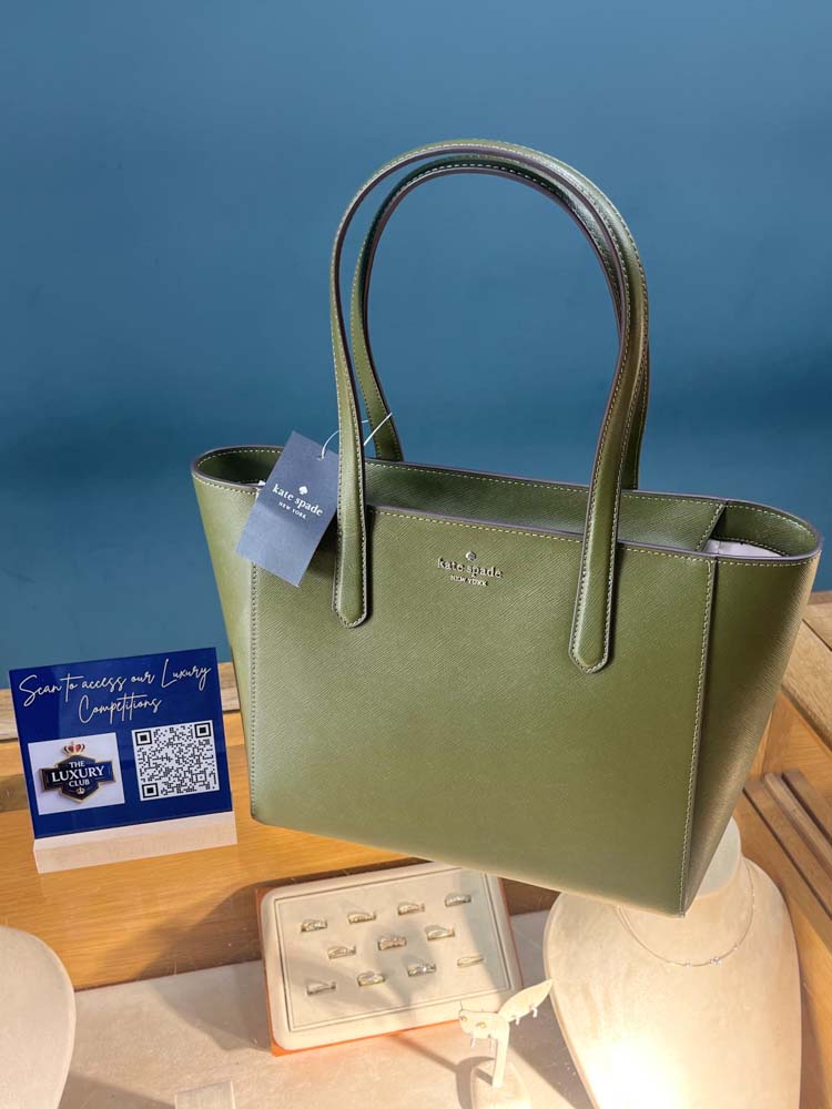 Kate Spade Staci Green Leather Medium Tote Bag